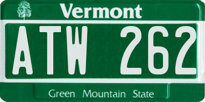 VT license plate ATW262