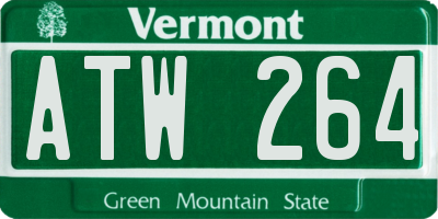 VT license plate ATW264