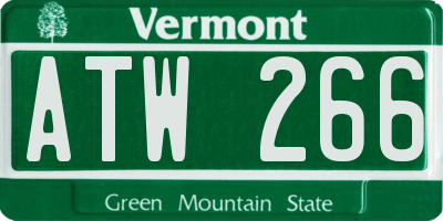VT license plate ATW266