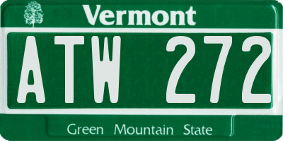 VT license plate ATW272