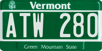 VT license plate ATW280
