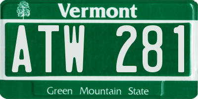 VT license plate ATW281