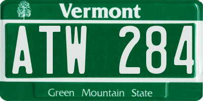 VT license plate ATW284