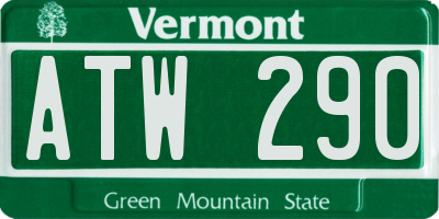 VT license plate ATW290