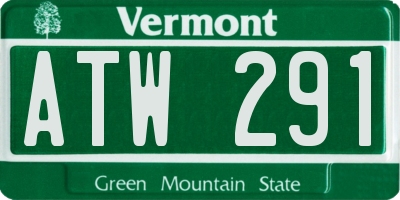 VT license plate ATW291