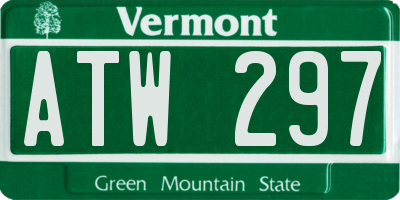 VT license plate ATW297
