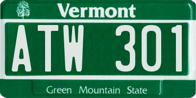 VT license plate ATW301