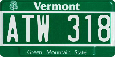 VT license plate ATW318
