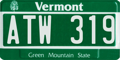 VT license plate ATW319
