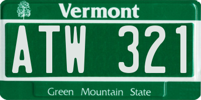 VT license plate ATW321