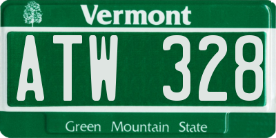 VT license plate ATW328