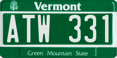 VT license plate ATW331