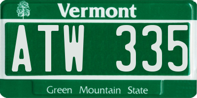 VT license plate ATW335