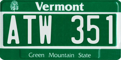 VT license plate ATW351