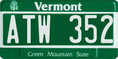 VT license plate ATW352