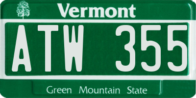 VT license plate ATW355