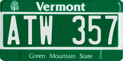 VT license plate ATW357