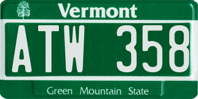 VT license plate ATW358