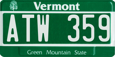 VT license plate ATW359