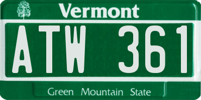 VT license plate ATW361