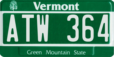VT license plate ATW364