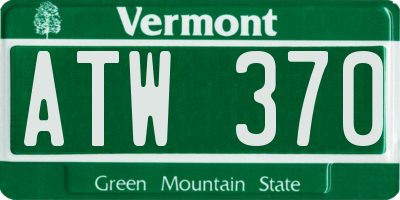 VT license plate ATW370