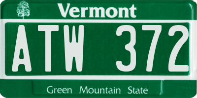 VT license plate ATW372