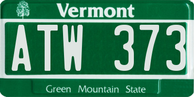 VT license plate ATW373