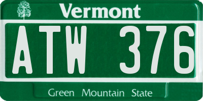 VT license plate ATW376