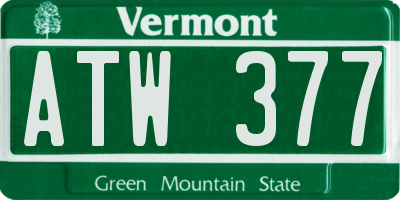 VT license plate ATW377