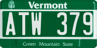 VT license plate ATW379