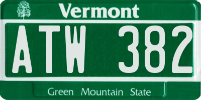 VT license plate ATW382