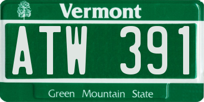 VT license plate ATW391
