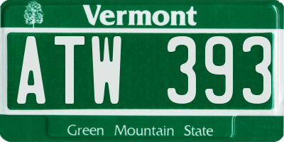 VT license plate ATW393