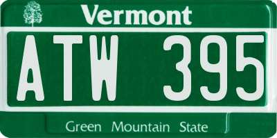 VT license plate ATW395