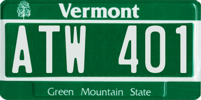 VT license plate ATW401