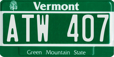 VT license plate ATW407