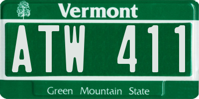 VT license plate ATW411