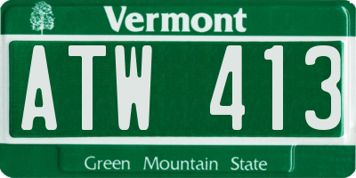 VT license plate ATW413