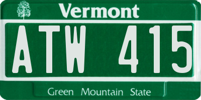 VT license plate ATW415