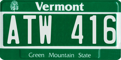 VT license plate ATW416