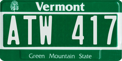VT license plate ATW417