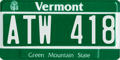 VT license plate ATW418