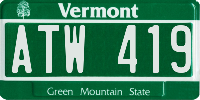 VT license plate ATW419
