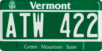 VT license plate ATW422