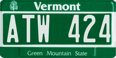 VT license plate ATW424