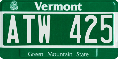 VT license plate ATW425