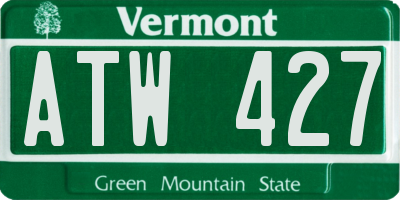 VT license plate ATW427