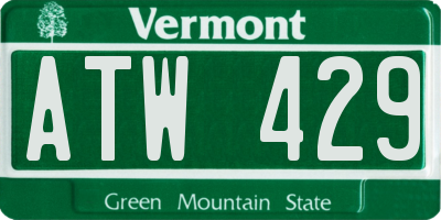 VT license plate ATW429
