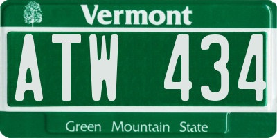 VT license plate ATW434